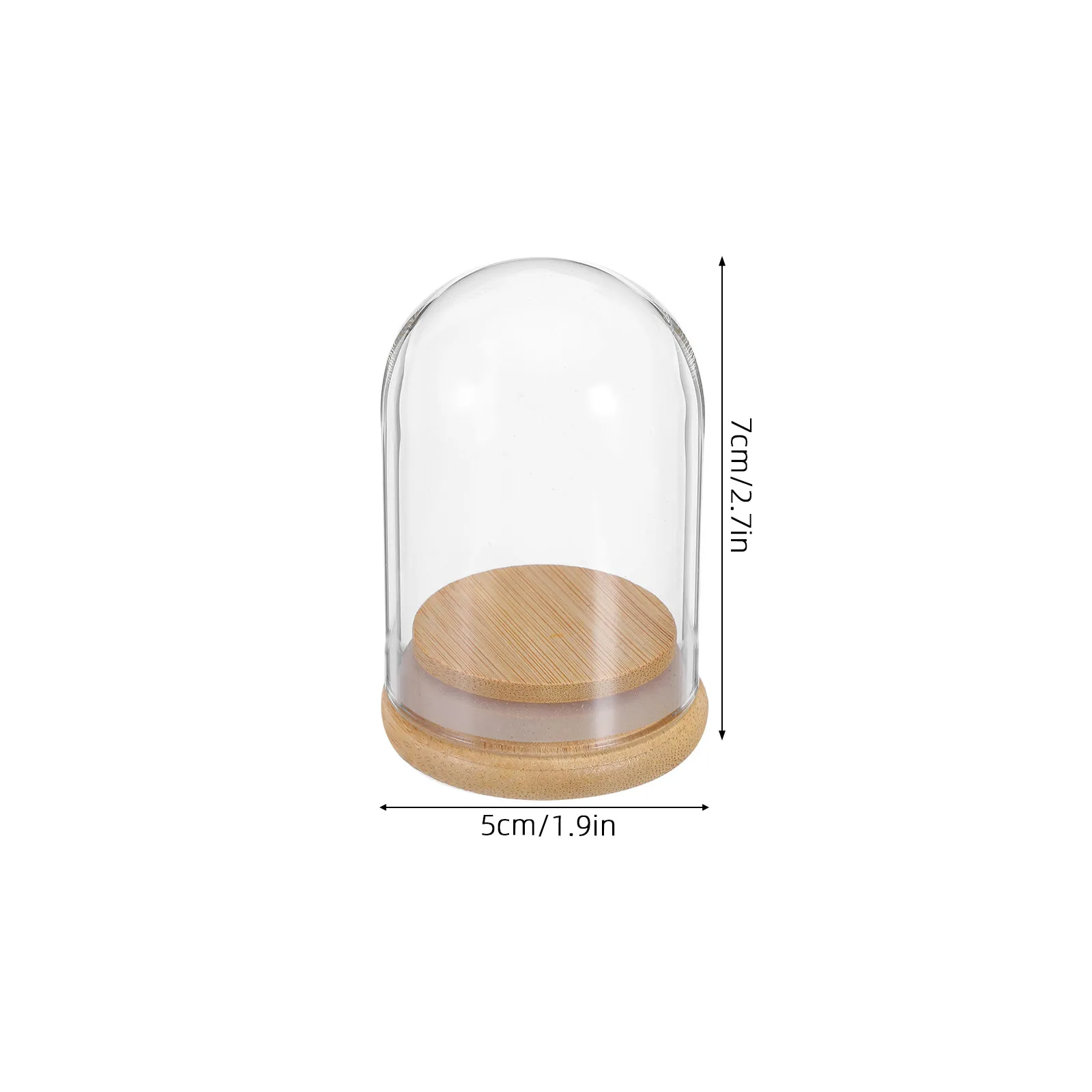 6Pcs Glass Cloche Dome Display Clear Glass Cover Cloche Dome and Wooden Base for Preserved Flowers Wedding Centerpieces