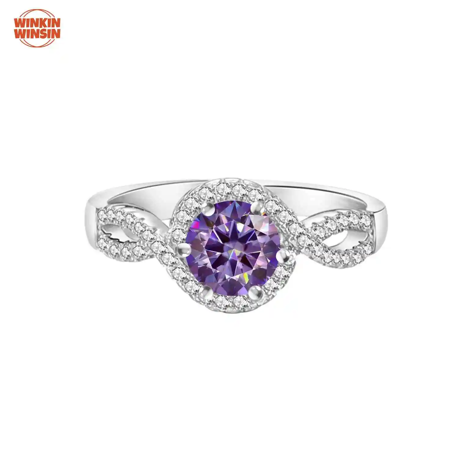 

Winkin Winsin S925 Pure Silver Jewelry 2 Carat Moissanite High-End Ring