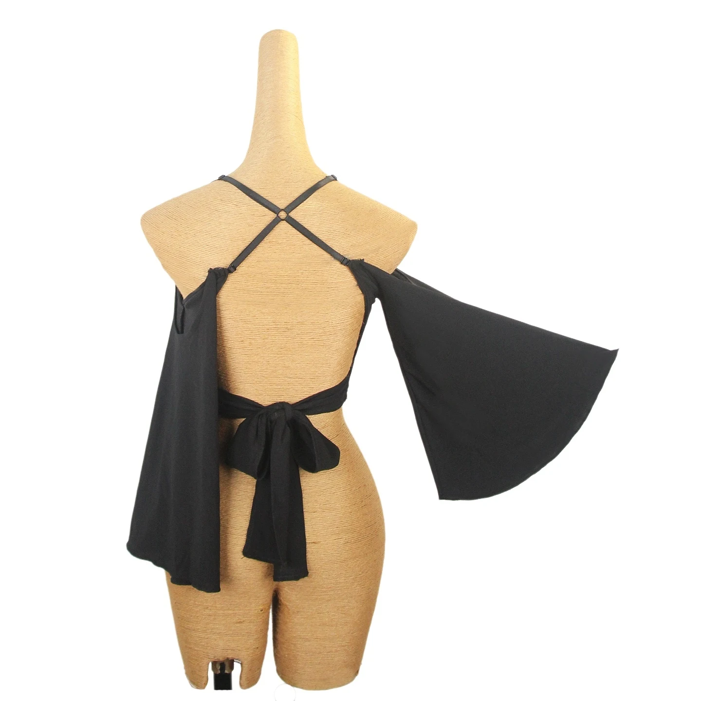 Latin Dans Kleding Vrouwen Sexy Backless Tops Zwarte Blouse Volwassen Rumba Samba Dans Praktijk Kleding Zomer Strap Tops DNV23789