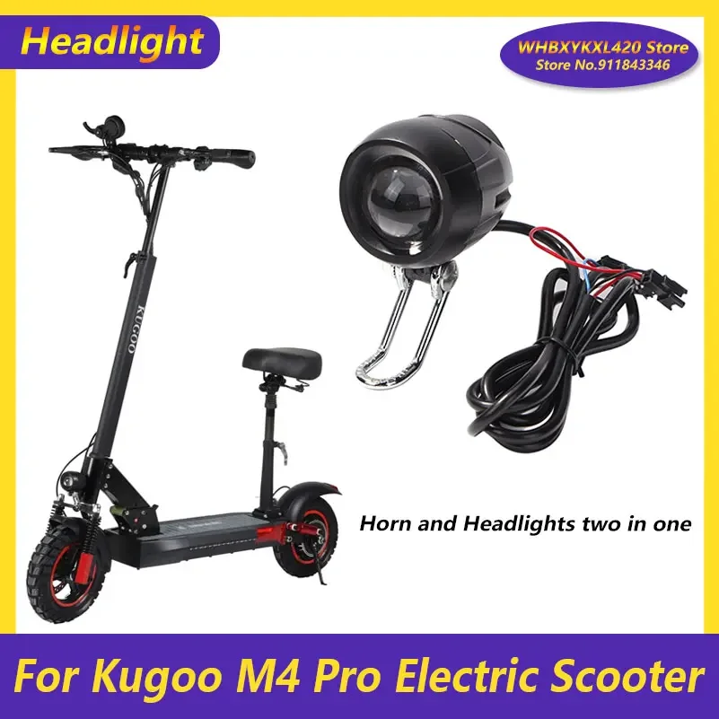 

E-Bike Headlight Electric Scooter Horn Durable Big Front Light Lamp for Kugoo M4 Pro Scooters Accessories