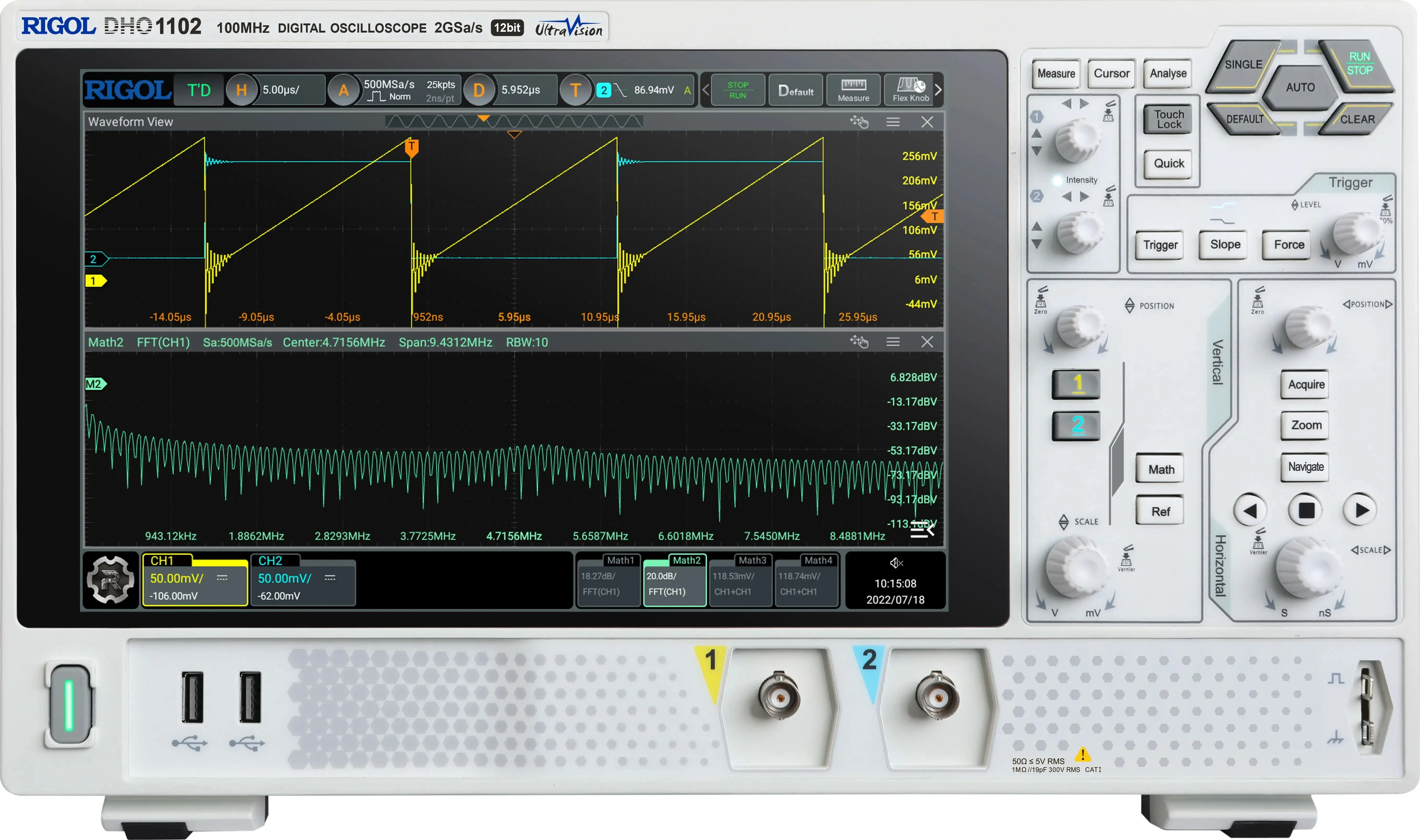 RIGOL DHO1072/DHO1074/DHO1102/DHO1104/DHO1202/DHO1204 - 2/4Channel 70/100/200 MHz Digital Oscilloscope 12 bit 1GSa/sec 50MPts