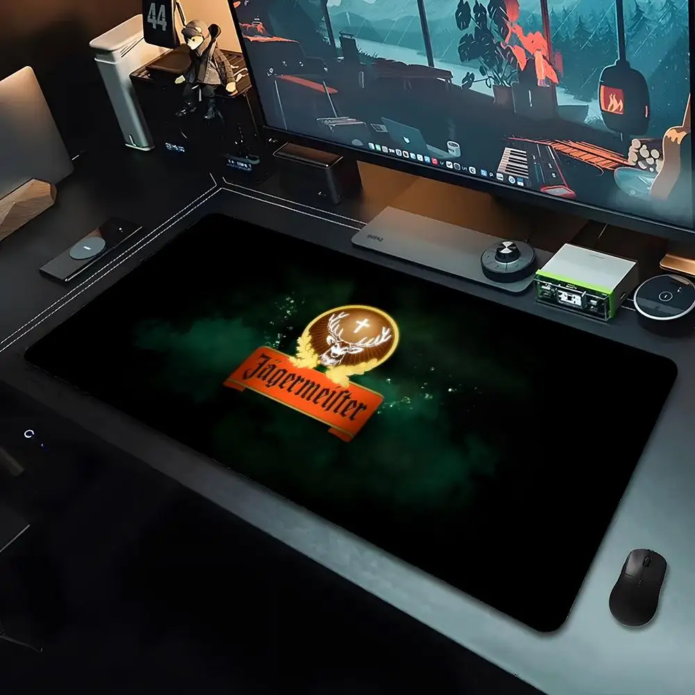 Fashion Drinks J-Jagermeister Mouse Pad Large PC Mouse Pad Rubber Base Gaming Desk Mat For Keyboard Gamers Office Accessories
