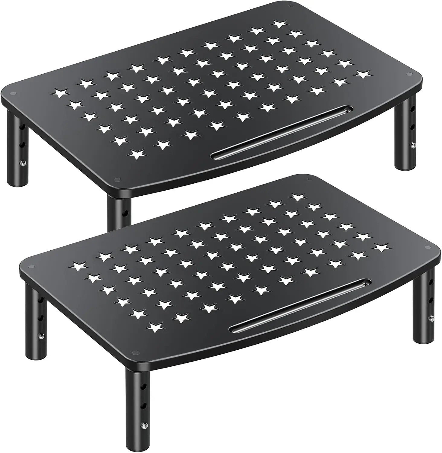 

Набор из 2 регулируемых подставок для монитора, металлические подставки премиум-класса для ноутбуков, принтеров, iMac, ПК с 3 настройками высоты