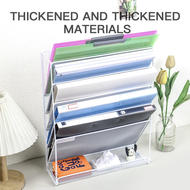 Wall file Organizer, File Rack Wall mounted mail organizer Magazine paper rack sorter for home office organization