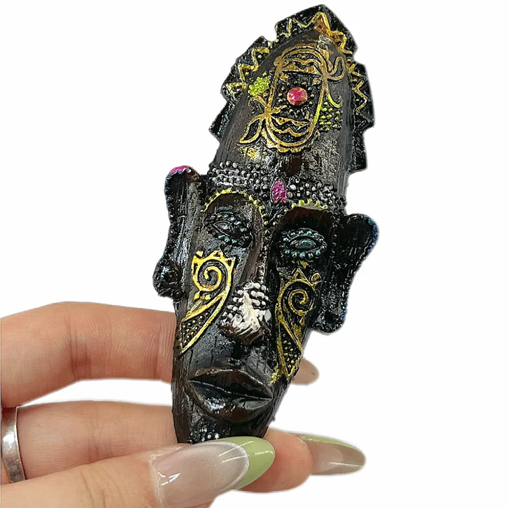 African Tribal Mask 3D Fridge Magnet, Resin Ethnic Craft Souvenir, Home Decor & Collectible Gift