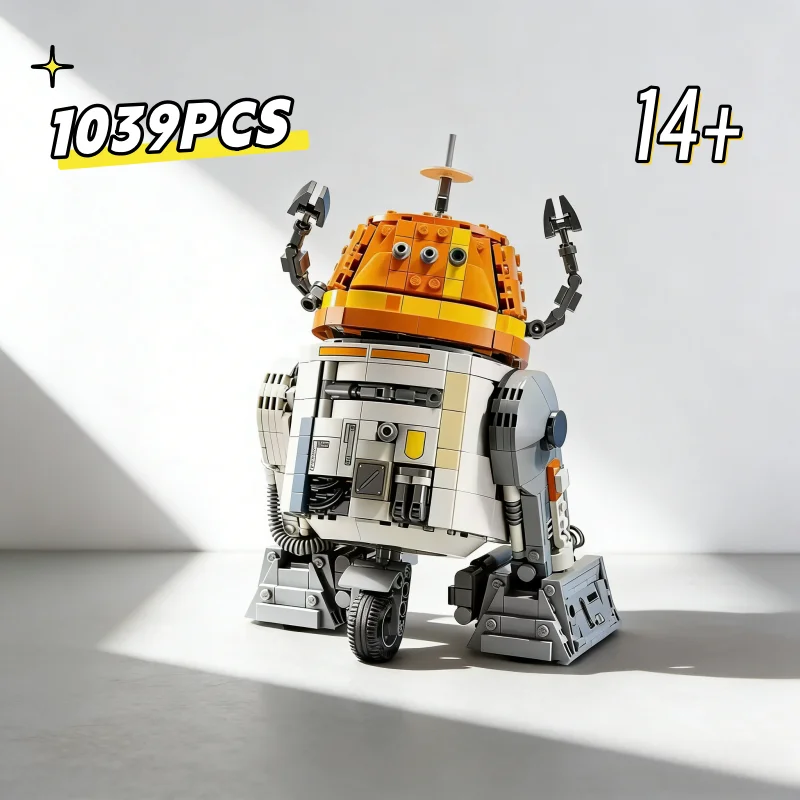 1039 PIEZAS EN STOCK C1-10P Robot Chopper MOC 75416, Juego de Bloques de Construcción, Modelo de Ladrillos para Armar, Juguetes, Regalos de Cumpleaños para Niños y Adultos