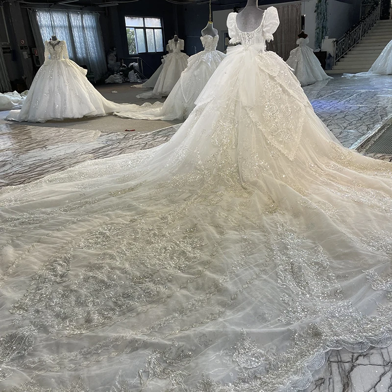 Customized Princess Wedding Dress Ball Gown Square Collar Wedding Dresses For Women Bride Beading MN103 vestidos de novia