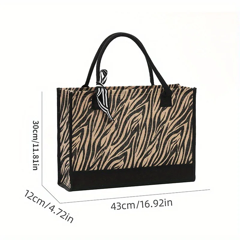 Women\'s Handbaglarge Capacity Single Shoulder Bag Leopard Print Travel Handbag Fashionable Shopping Bag Men\'s Business Handbag