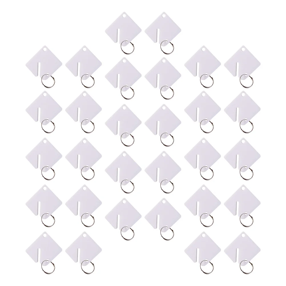 

60Pcs Durable Acrylic Key Tags Identification Labels Rustproof Hanging Key Chain Accessories for Luggage Hotel Gym