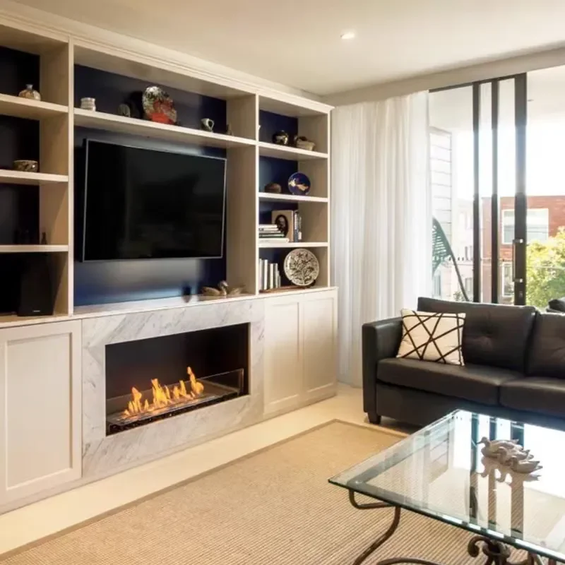 For 700MM 3D Intelligent Control Electric Fireplace Modern Insert for Lawn Villa Outdoor Waterproof Atomized Electric
