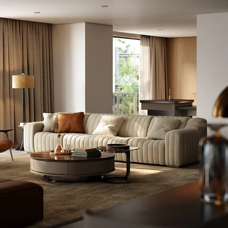 

Maybach sofa, modern oriental living room horizontal hall fabric sofa, original electric function straight row sofa