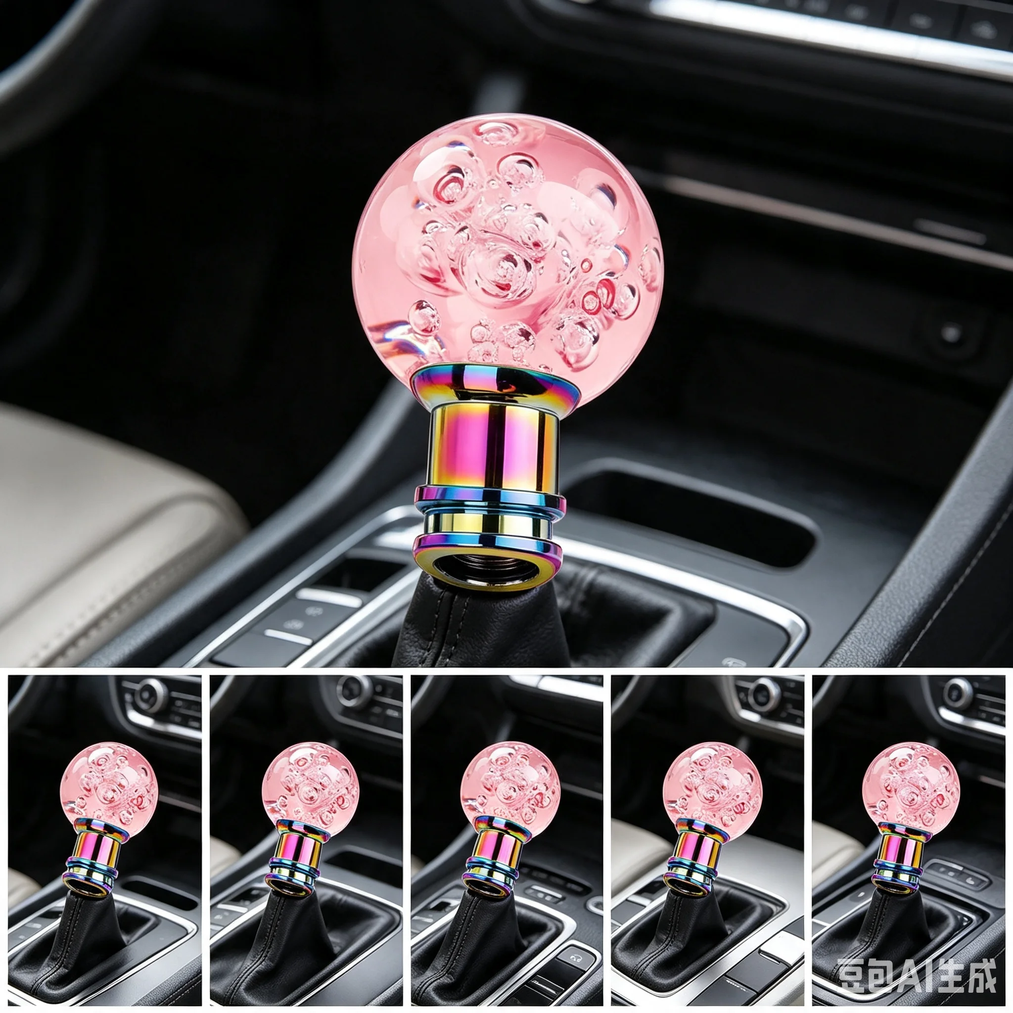 Universal 5 6 Speed Car Gear Shift Knob Stick Crystal Bubble Manual Transmission Head Shifter Lever AT MT
