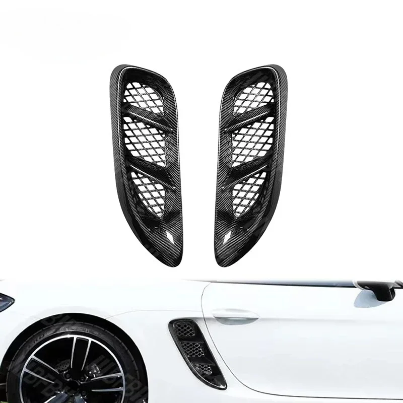 Carbon Fiber Side Vents Exterior Fender Cover for Porsche 718 GTS Spyder 2016-2022 - Premium Grills Enhancement