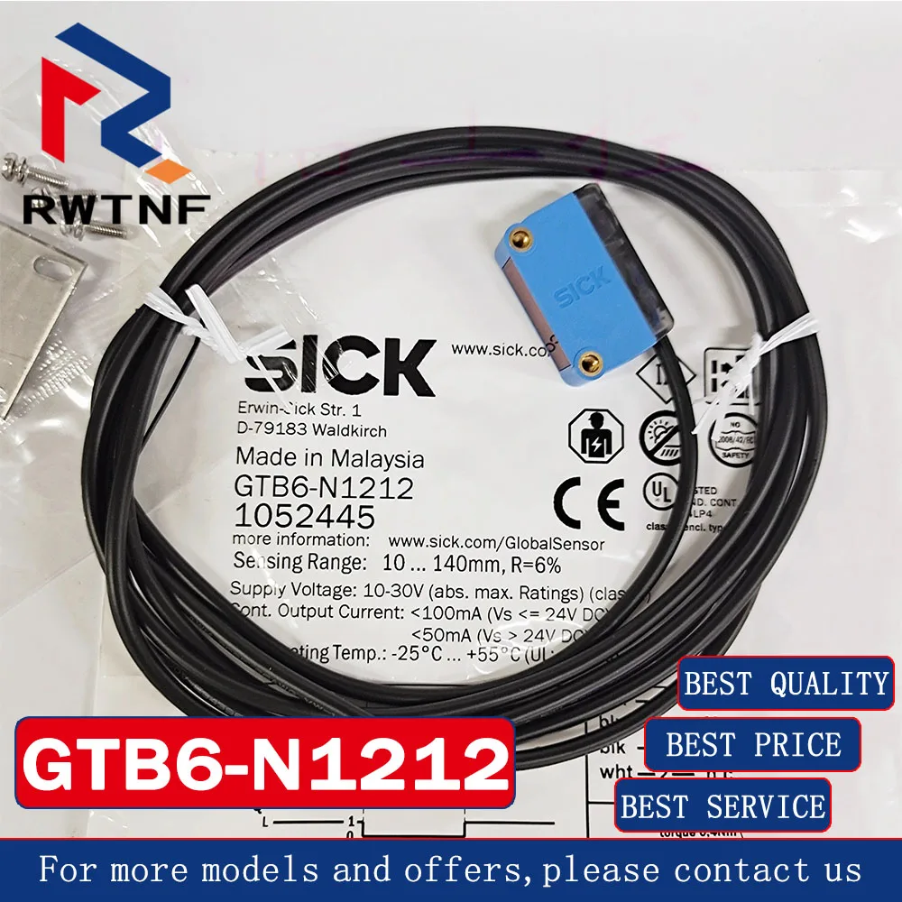 Capteur de type laser à réflexion diffuse, interrupteur photoélectrique carré malade GTB6-N1212 authentique, stock d'entrepôt 100% original