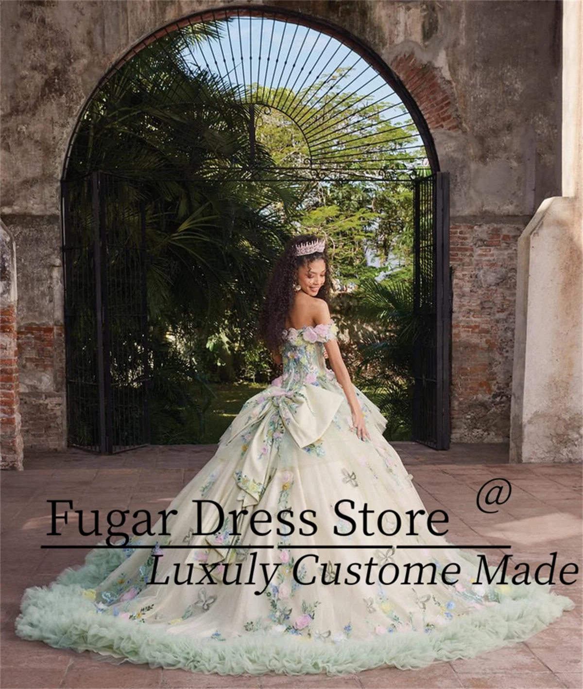 Customized Sweetheart Collar Quinceanera Dresses Transparent Stiff Yarn Floral Embroidery  Ball Gowns Vestidos de 15 quinceañer