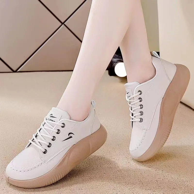 Sapato Little White Soft Sole para mulher, viajante de lazer, mãe, retro, solteiro, nova tendência, moda, verão, 2023