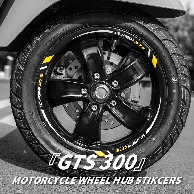 Used For VESPA GTS300 300HPE Motorcycle Wheel Hub Stickers FairingKits Of Bike wheel Rim ReflectiveDecoration Colorful Decals