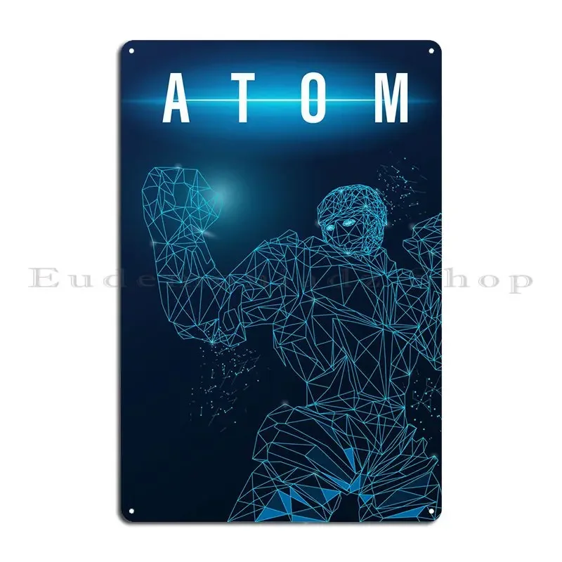 Atom Line Low Poly Metal Plaque Poster Poster Sign Wall Custom Garage Designing Tin Sign Poster
