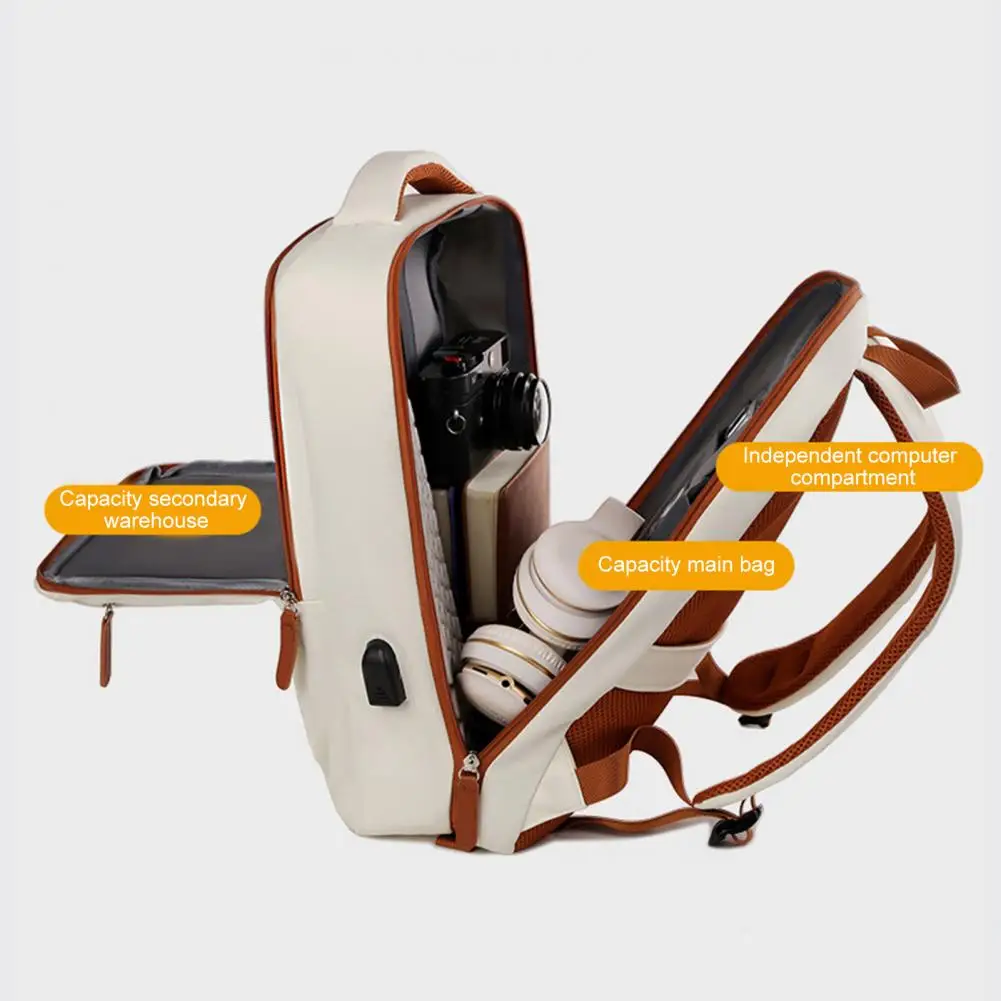 Expandable Backpack with Wet-Dry Pockets Anti-Theft Laptop Bag with USB Charging Port Dual Zippers Waterproof Travel Luggage Bag