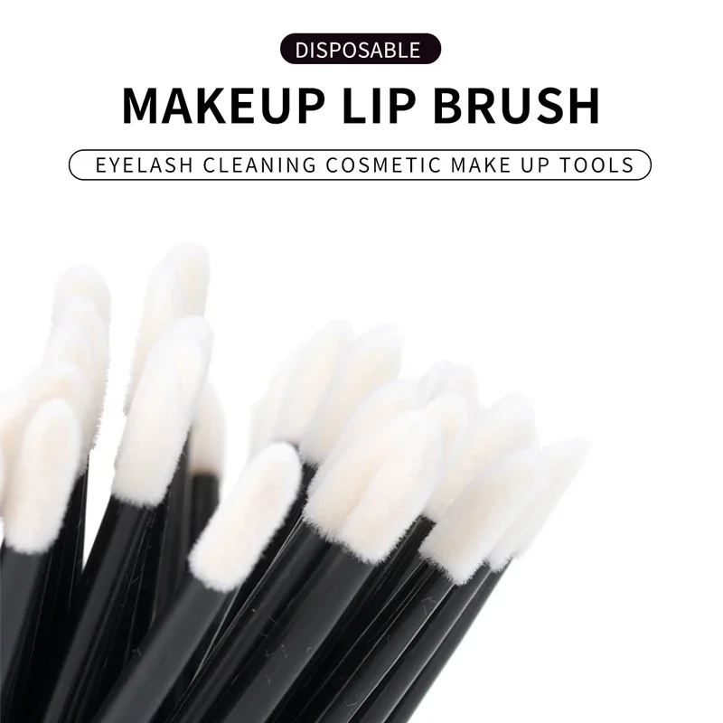 50 個使い捨てリップブラシ女性アクセサリー卸売口紅グロスワンドアプリケーター完璧な最高のメイクアップツール