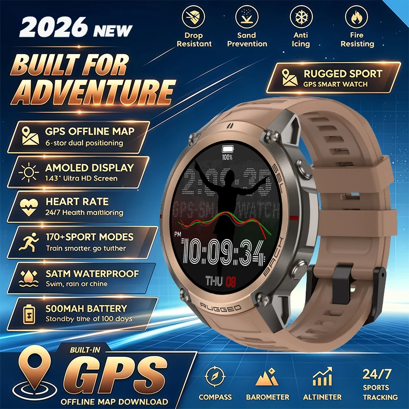 Military GPS Smartwatch with AMOLED Screen