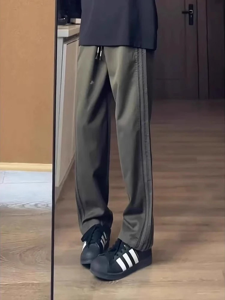 

Military een Striped Workwear Jeans Men's Summer American Cleanfit Ice Silk Casual Long Pants Breathable Loose Straight Leg