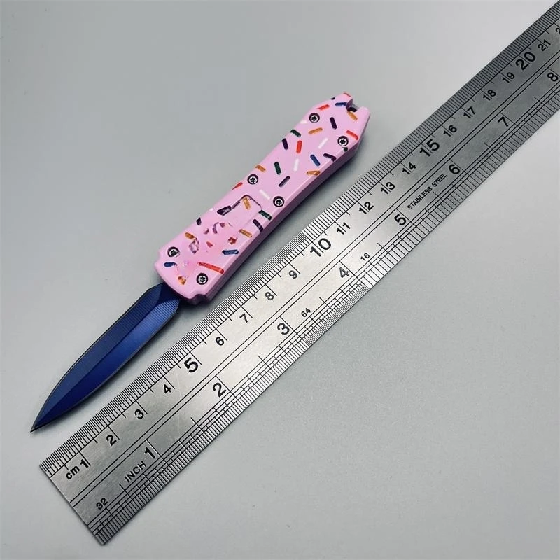 

Series UT Ztech Mini Sweet Dessert Warrior ULTRA TECH Knife Full Blade Donut Pink EDC Self Defense Pocket knives