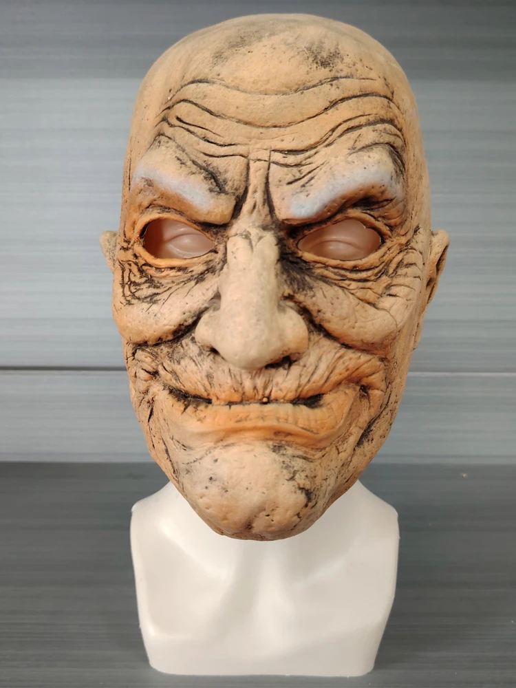 

Halloween Masquerade Party Props Big Nose Supersoft Horror Wrinkle Mask Grandpa Old Man Headgear Realistic Latex Mask