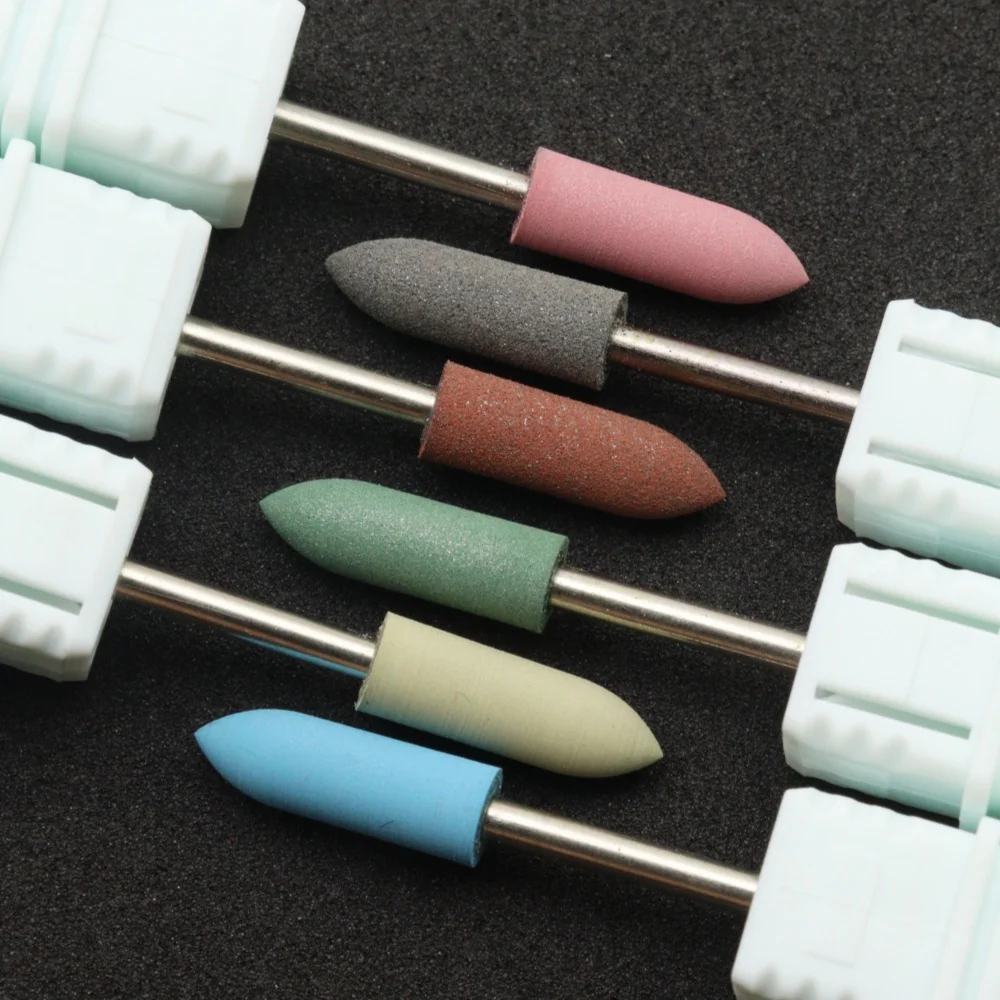1 Stück Ovaler Silikon-Nagelbohrer 2,35mm Schaft Nagelpolierkopf für Maniküre Pediküre Pufferwerkzeug