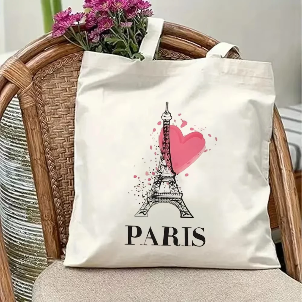 Retro New York Canvas Tote Bag Statue Of Liberty Empire State Yellow Taxi Print Reusable City Travel Shoulder Handbag Purse