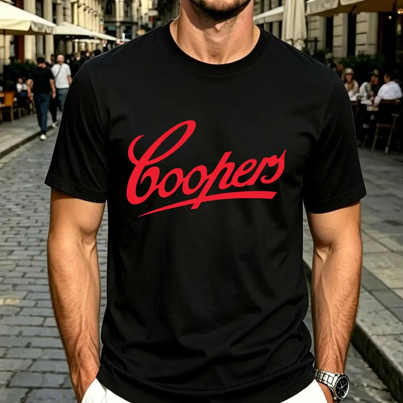washed T Shirt Coopers vintage Brewery Beer logo Black S 3XL long or short sleeves vintage Washed Versatile Unisex Slightly