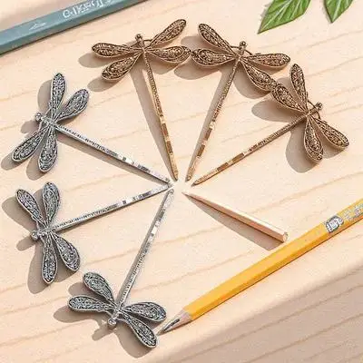 

6 шт., винтажные заколки для волос в виде стрекозы, металлические декоративные аксессуары для волос для женщин, элегантные маленькие заколки для волос для вечеринки, повседневного использования