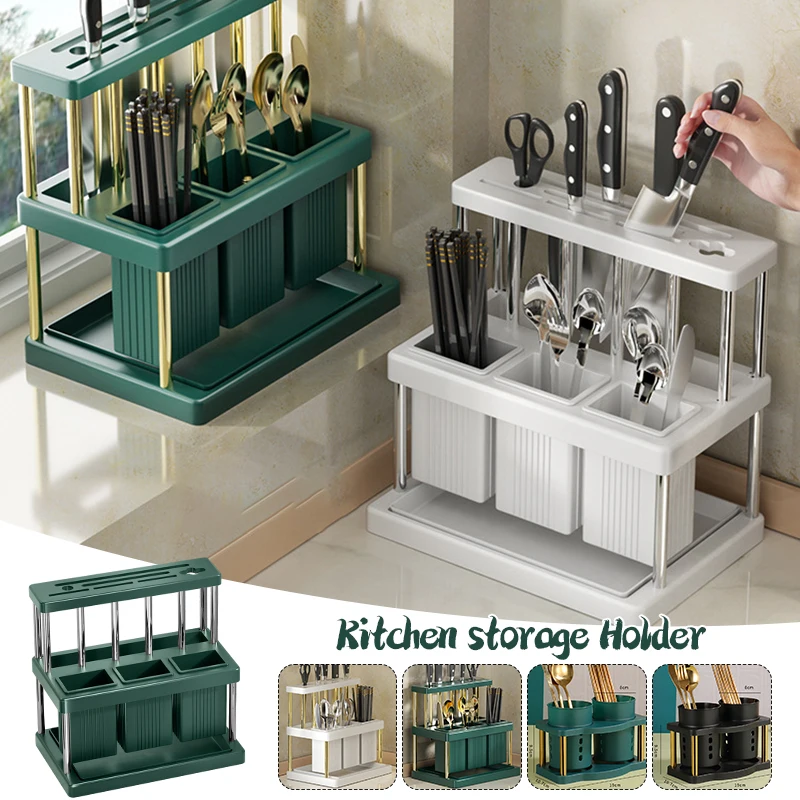 

Kitchen Cutlery Holder Spoon Fork Chopstick Storage Rack Utensils Organizer Kitchen Countertop Box Rack