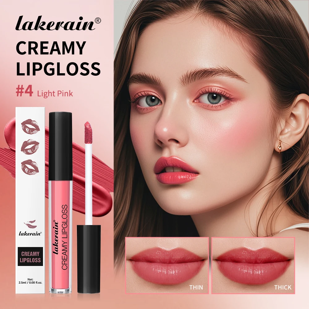 

Lakerain Creamy Lipgloss Hydrating Smooth Long Lasting No Fade Cream Texture Lipstick Vibrant Colors Waterproof Lip Cosmetics