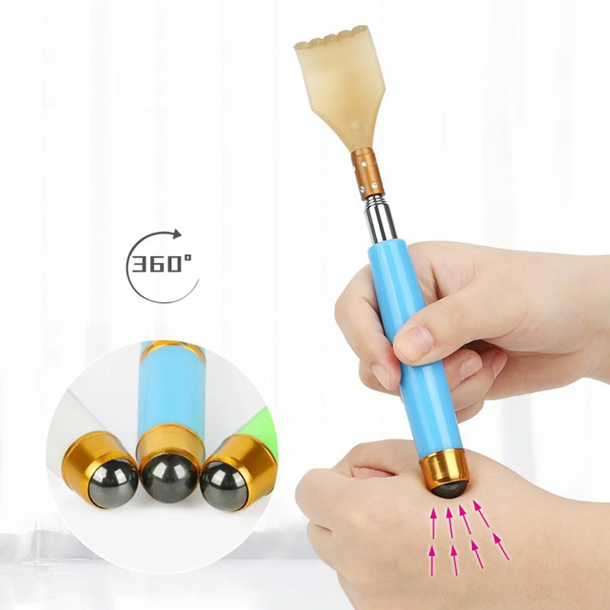 

Adjustable 19.8-53cm Stainless Steel Back Scratcher Telescoping Body Backscratcher Rustproof Durable Long Handle for Parents