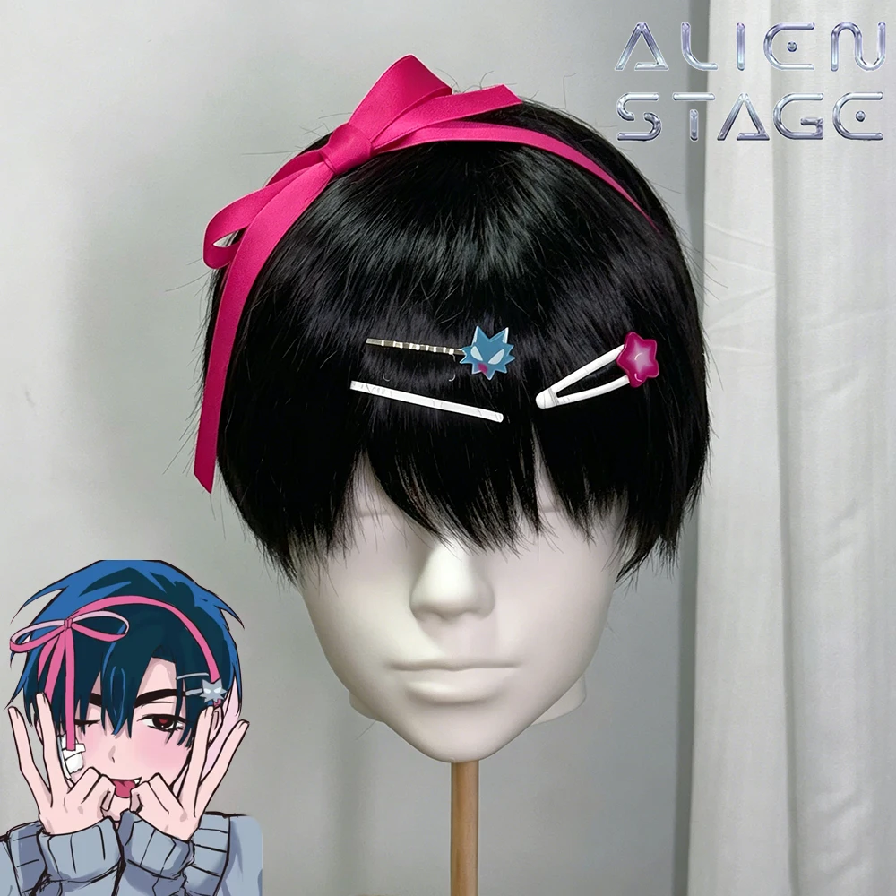 Anime Alien Stage Ivan Cosplay Headwear Bow Hairband White Hair Clips Acrylic Metal Hairpins Party Headdress Jewelry Accessory