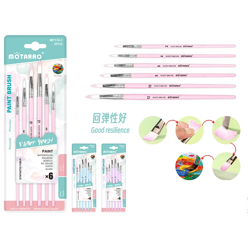 MOTARRO Nylon Paint Brush Set – Oil Painting, Flat Brushes, Watercolor, Gouache, Calligraphy Brushes, Art Painting Supplies