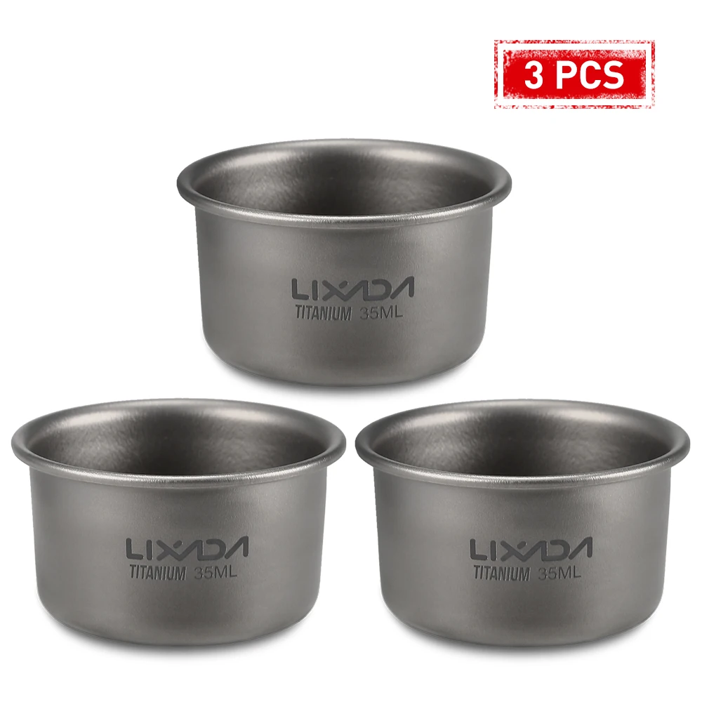 1/3szt Lixada 35ml Mini tytanowa filiżanka do herbaty Domowe biuro Outdoor Camping Hiking Coffee Tea Cup Mug 8g