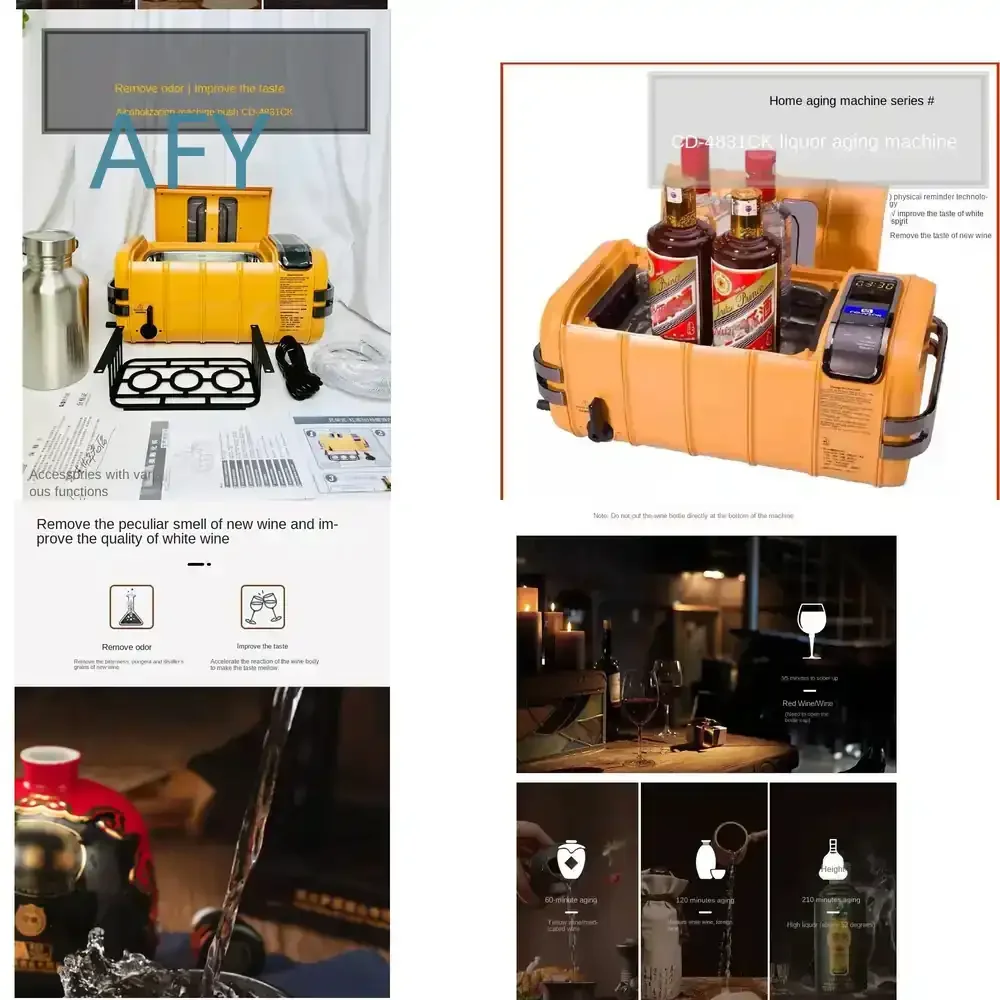 New Small Automatic Commercial Ultrasonic Wine Aging Machine for Home Bar Restaurant Office Use Wine Decanter Aerator for Red