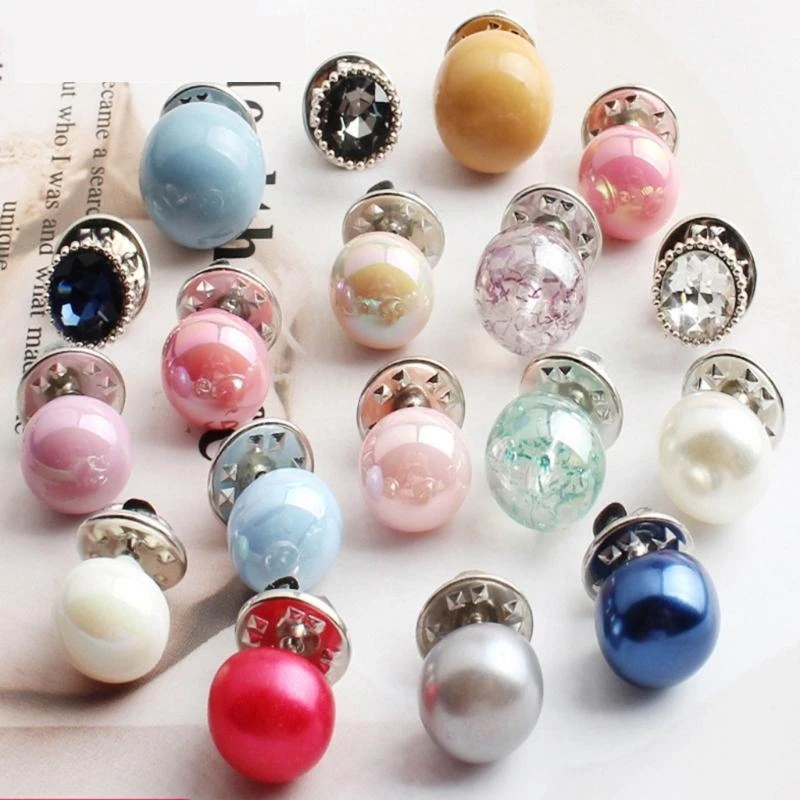  Pack of 10pcs DIY Garment Button Brooch Safety Pins Shirt Sweater Brooches Clothing Accessories Jewelry Gift for Women