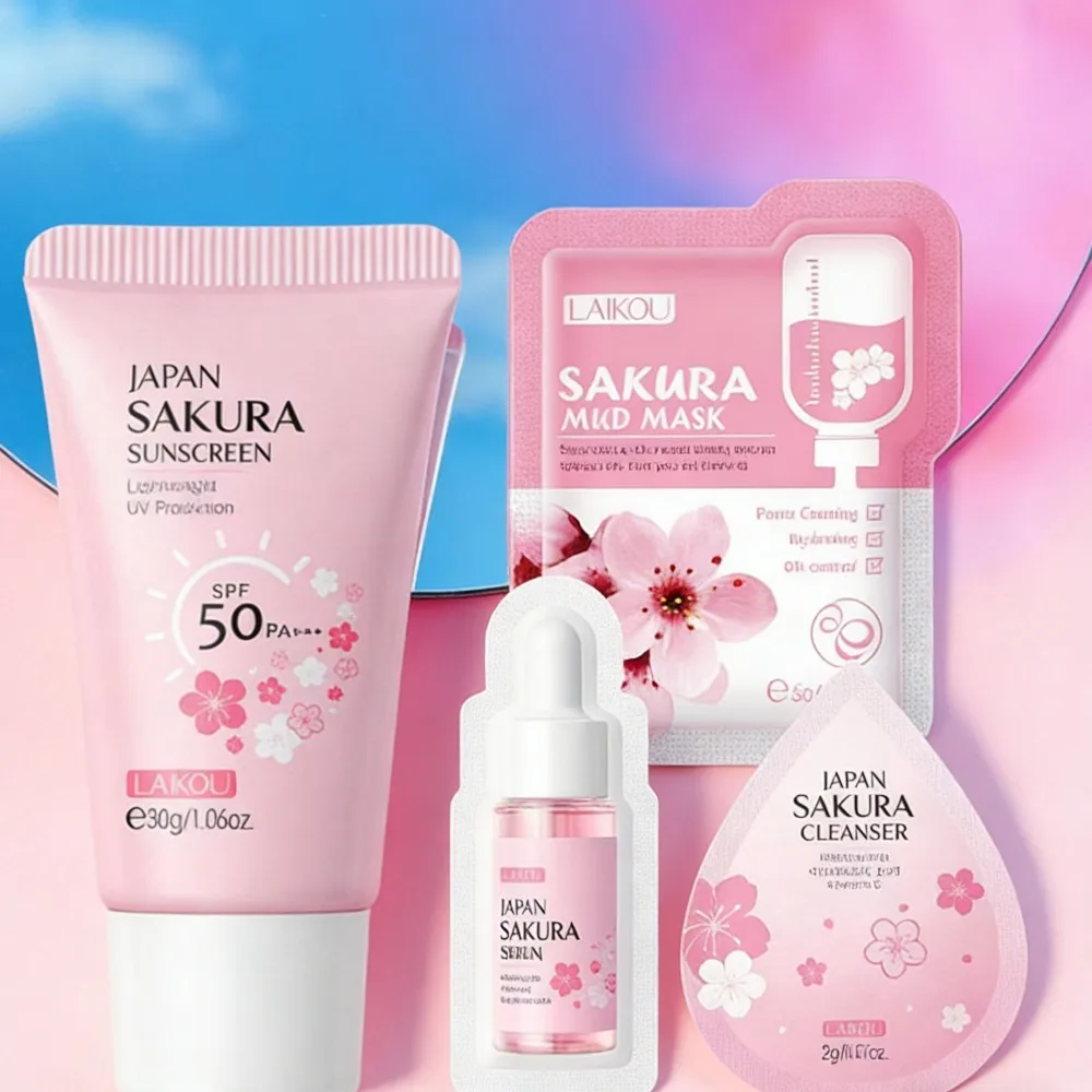 

LAIKOU Увлажняющий солнцезащитный крем с экстрактом сакуры SPF50 для ухода за кожей, контроля жирности и защиты от УФ-излучения, 1/2/3 шт., восстановление барьера, питание