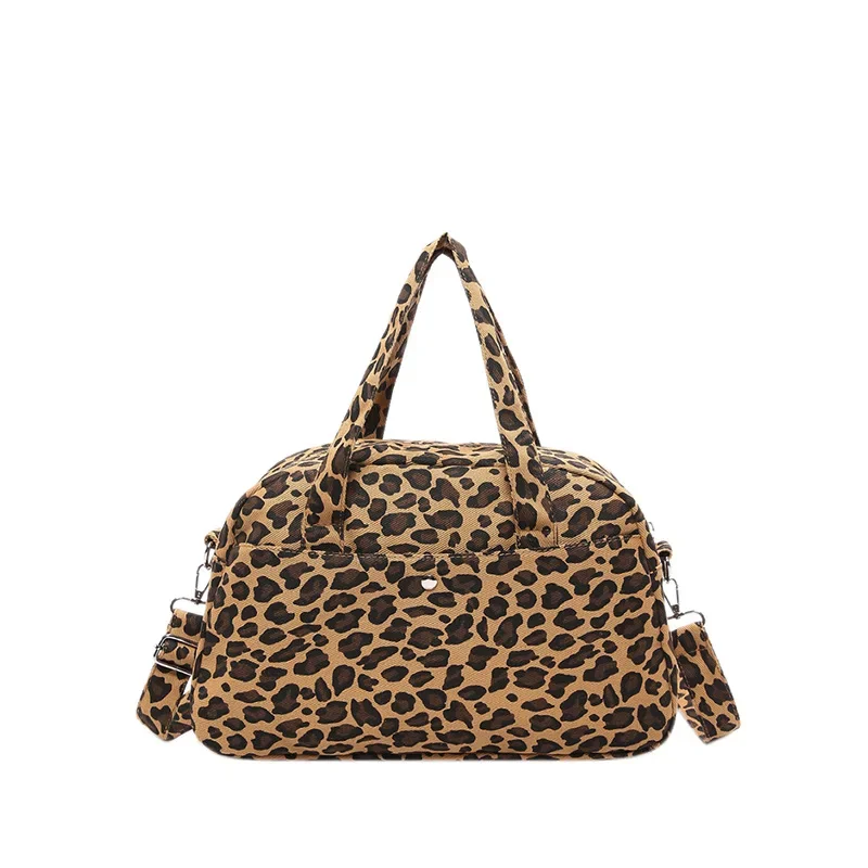 2024 New Women\'s Bag Leopard Print Canvas Bag Large Capacity Multi-pocket Fashion Popular Women\'s Shoulder Messenger Bag