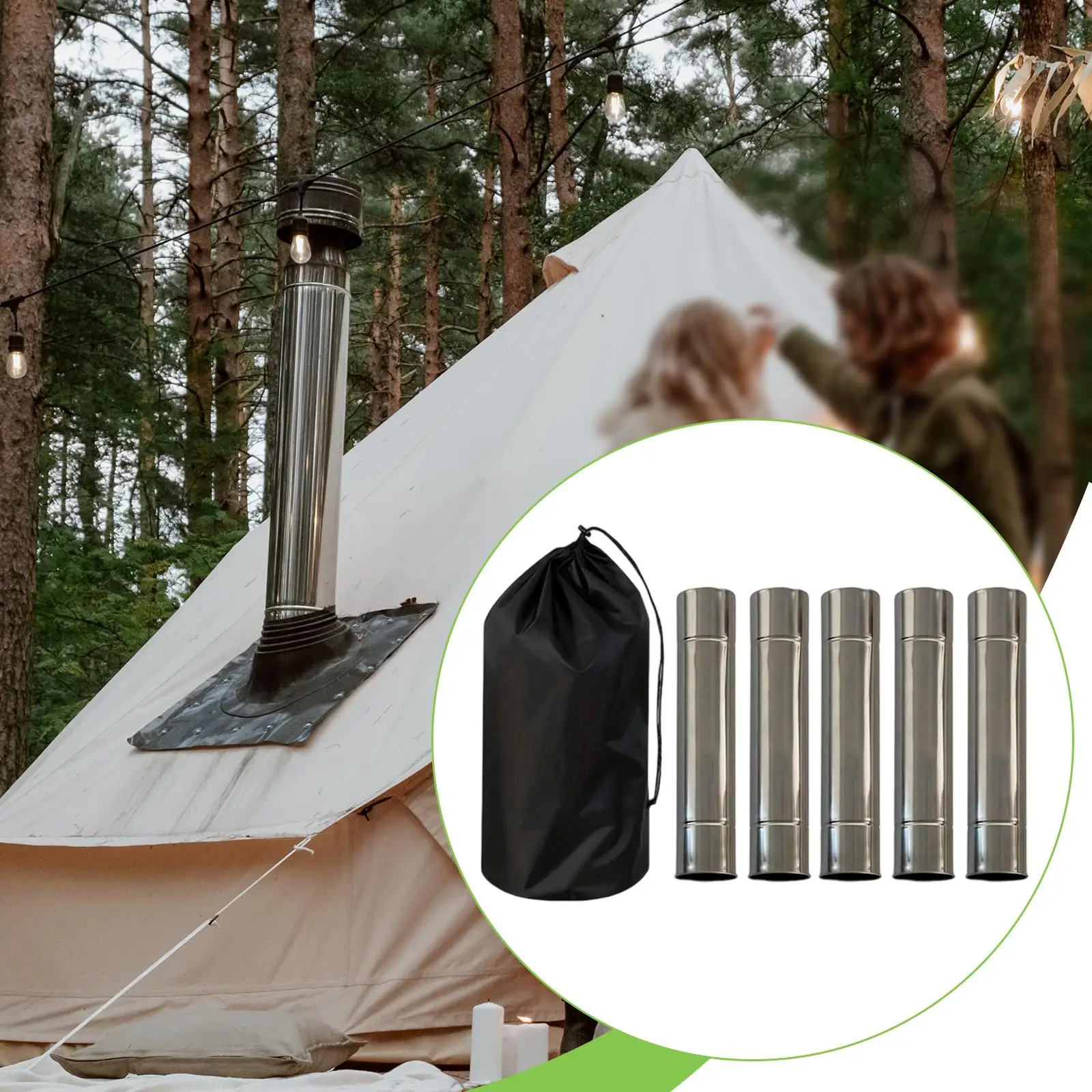 

5x Pipe Reinforced Seams 2 Inch Diameter for Fireplaces Ranges Camping