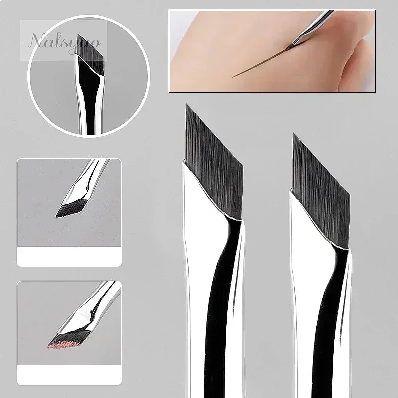 2/5pcs Upgrade Blade Eyeliner Brush Ultra Thin Fine Angle Flat Eyebrow Brush Precise Detail Eye Makeup Tool