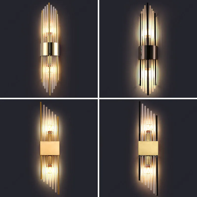 

European Creative Simple New LED Crystal Wall Lamp Bedroom Bedside Lamp Living Room Corridor Staircase Decorative Lighting