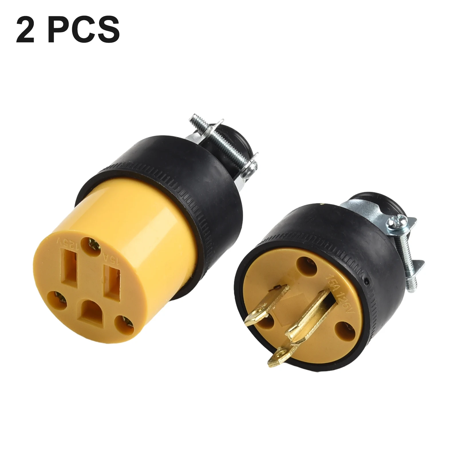 America US Connector 15A Extension Tripolar Wired Receptacle Male Female Anti-Loose Locked Plug- Socket