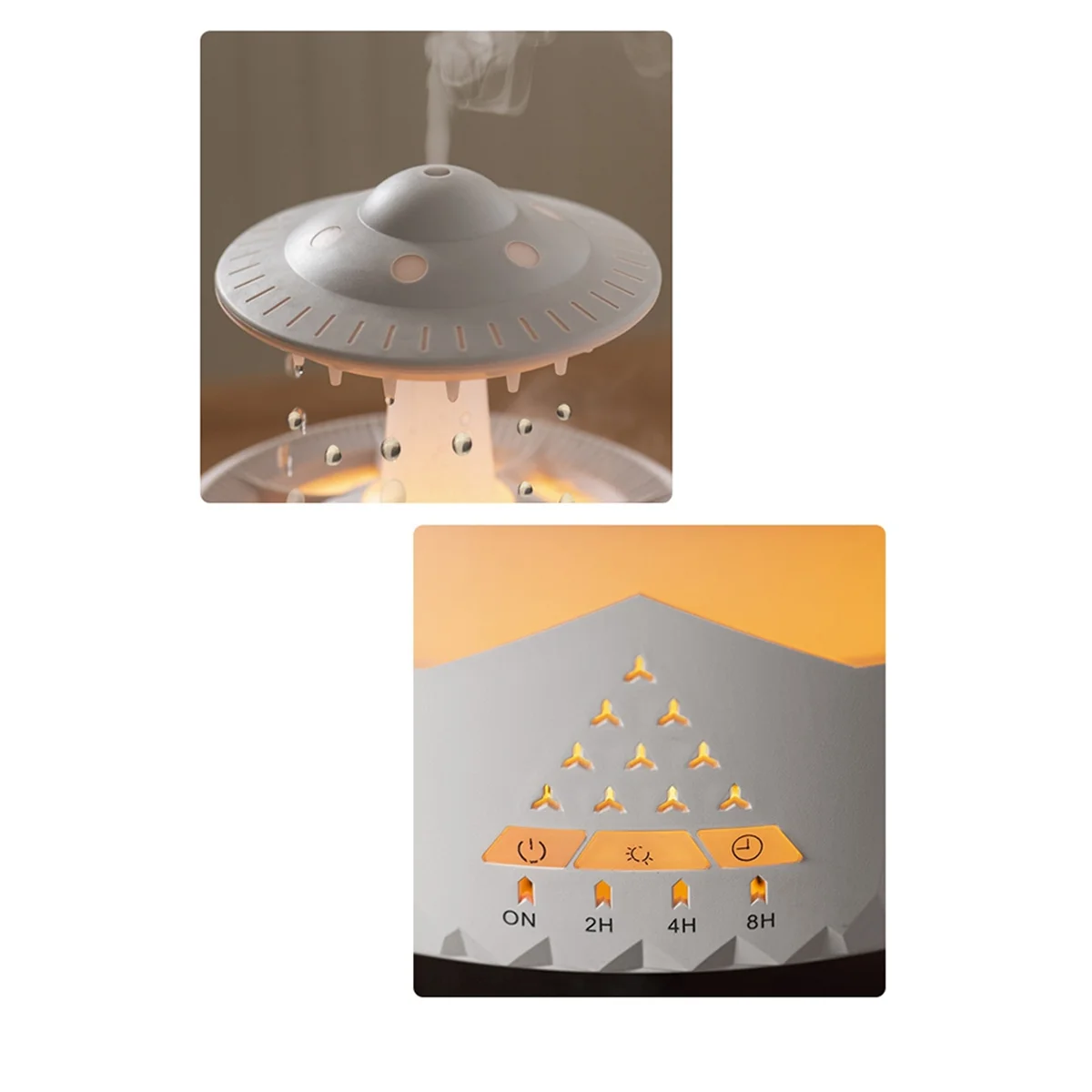 A35T-Rain Cloud Night Light Humidifier with Raining Water Drop Sound and 7 Color LED Light Essential Oil Diffuser, C