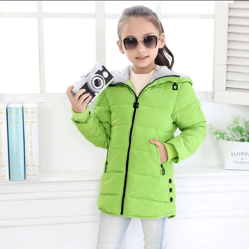 children winter jackets for girls fashion children clothing Kids Hooded Coat Thicken parkas down cotton-padded outerwear jacket