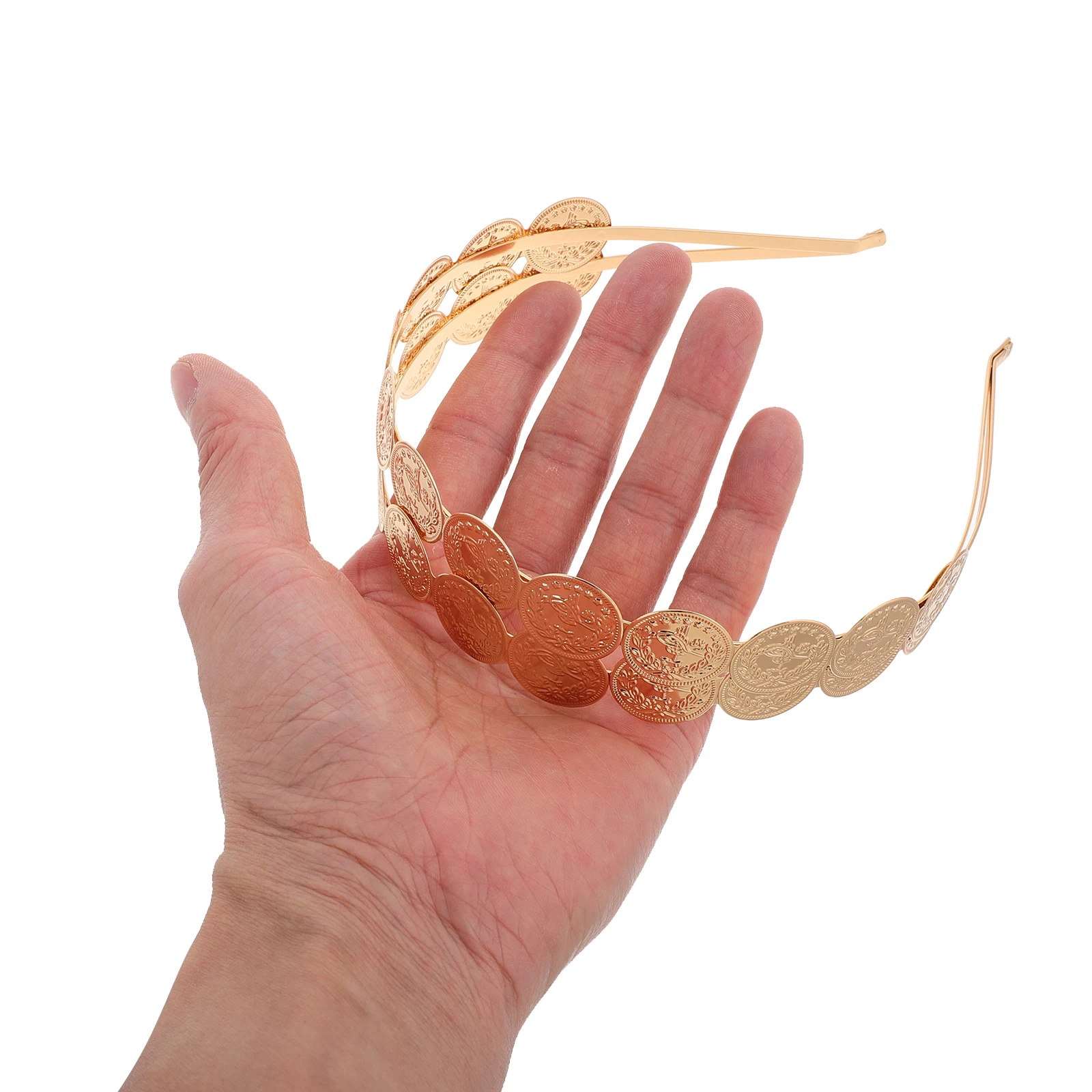 

Thin Headbands Metal Bridal Hair Accessories Charm Gold for Women Golden Plating