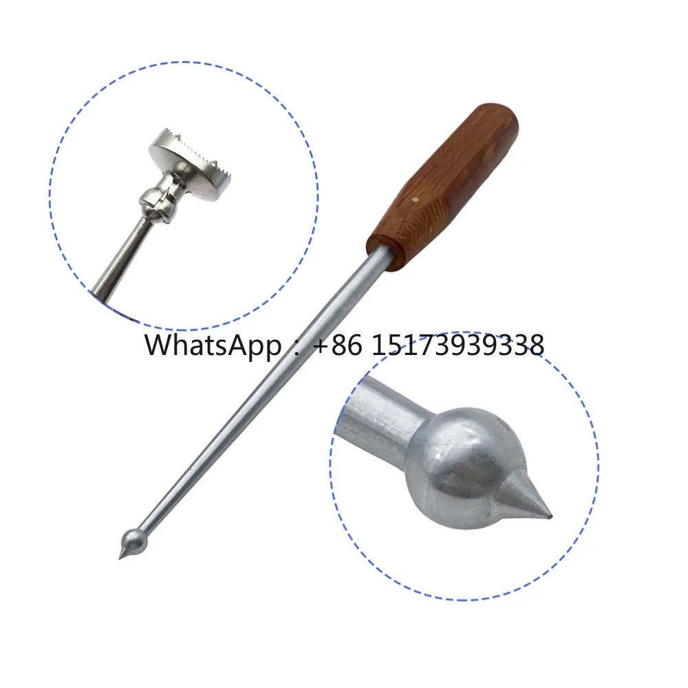 Tibial Plateau Graft Forcep Wooden Handle Top Rod Bar Ball Tip